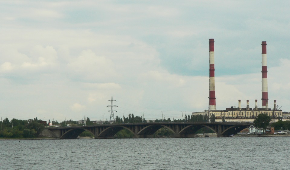 Aerial Autumn Voronezh Cityscape from Drone Flight Height. View of the Bridge Ov