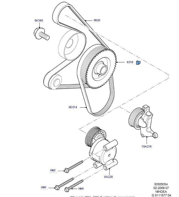 Ford focus 1 схема ремня генератора