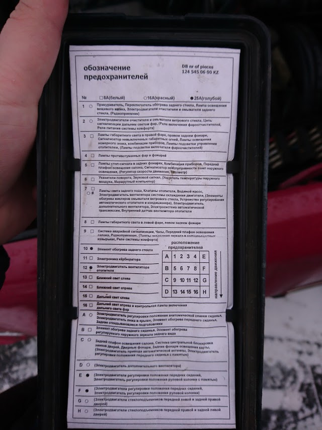 нужно посмотреть 12 предохранитель — Mercedes-Benz E-Class (W124)