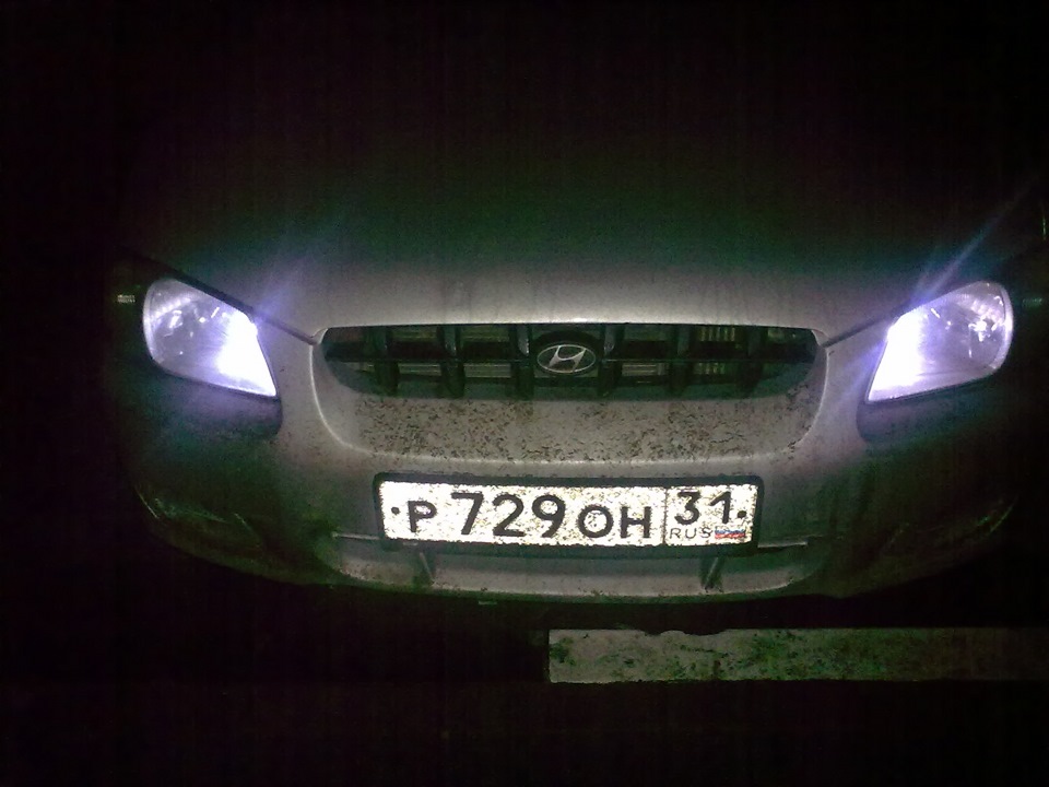Новые галогенки и диоды вместо стандартных габаритов — Hyundai Accent ...