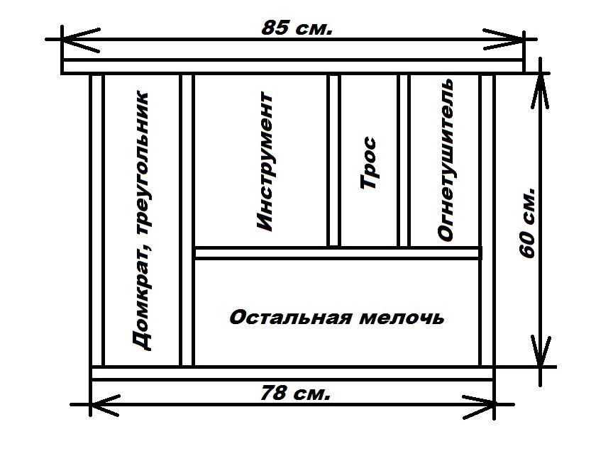 Фальшпол в багажник ваз 2107 чертеж