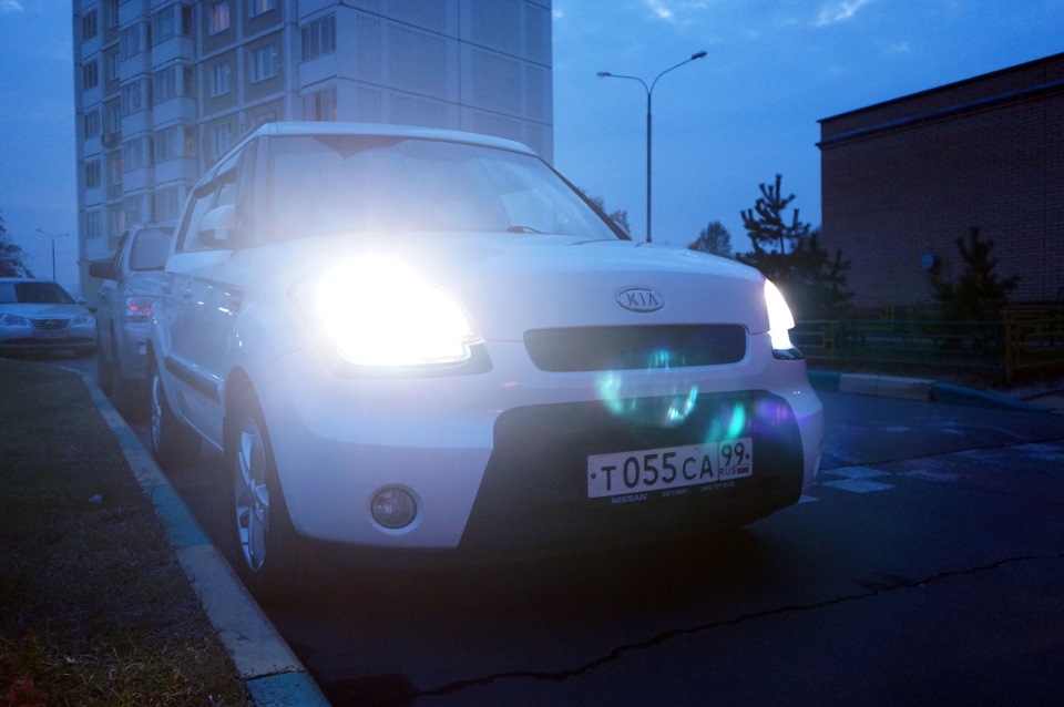 Светодиоды совместно с дальним светом — KIA Soul (1G), 1,6 л, 2011 года ...