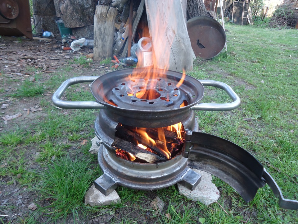 печка мангал из дисков