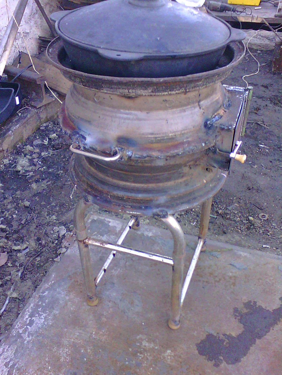 печка под казан из дисков фото