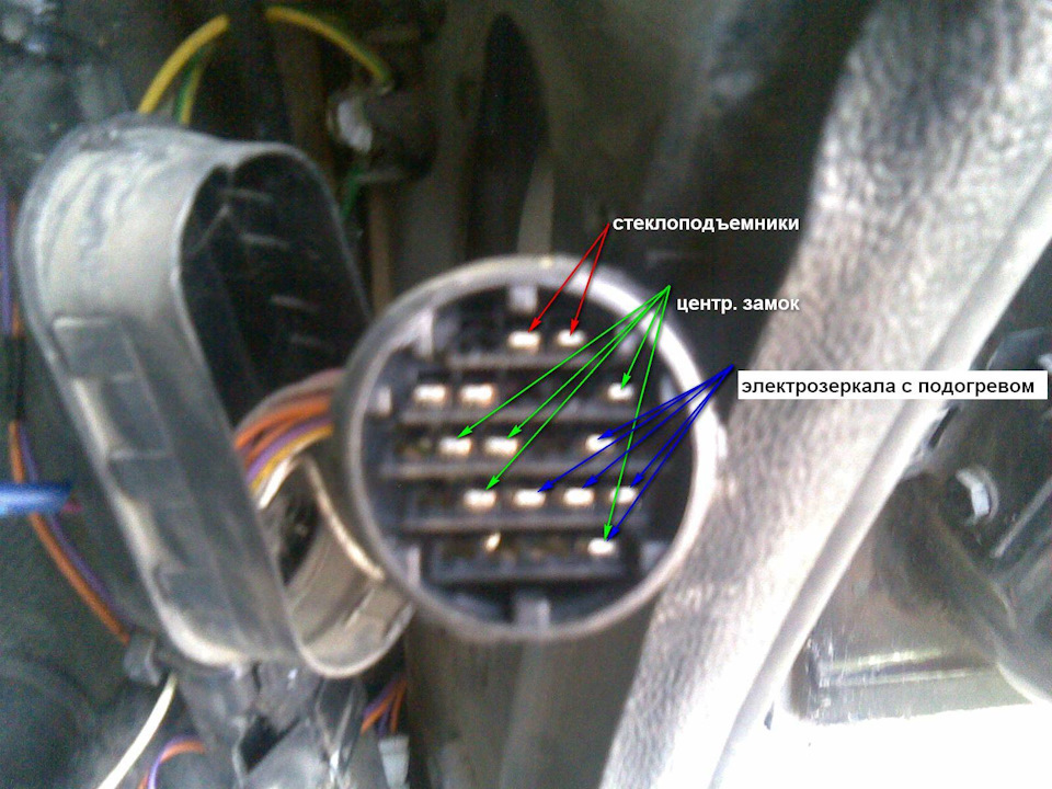 распиновка разъема двери калина 1