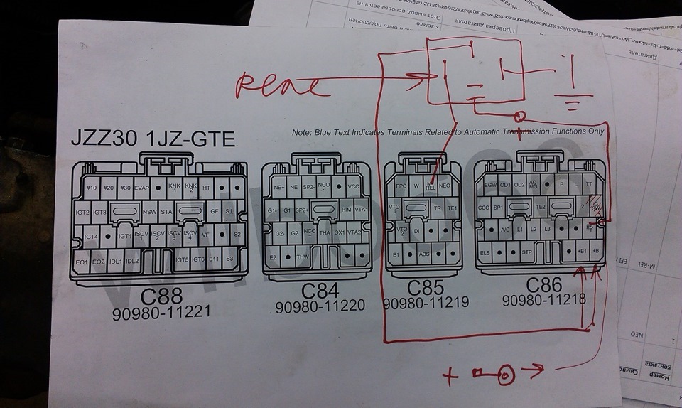 Схема чайзер 100. ЭБУ 2jz ge. АКПП распиновка 2jz. Блок предохранителей jzx90 1jz GTE.