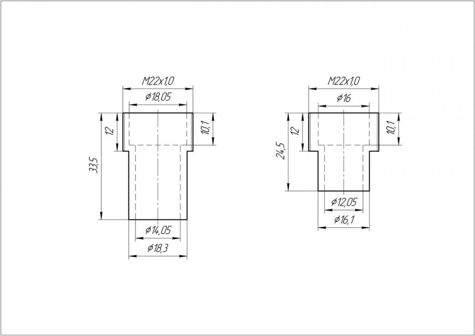 Чертеж переходной втулки