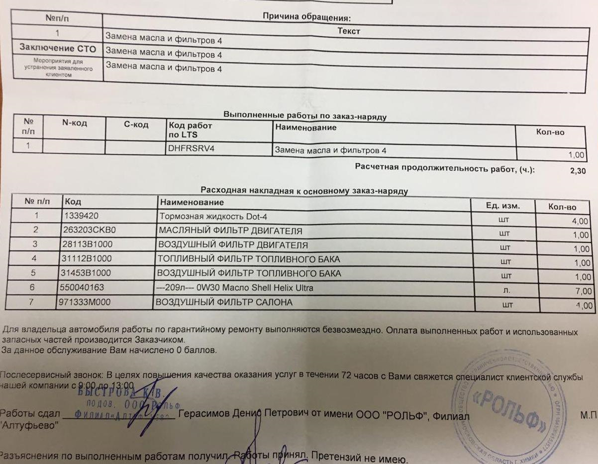 Четвертое бесплатное ТО в Рольф-Алтуфьево — Hyundai Genesis (2G), 3 л ...