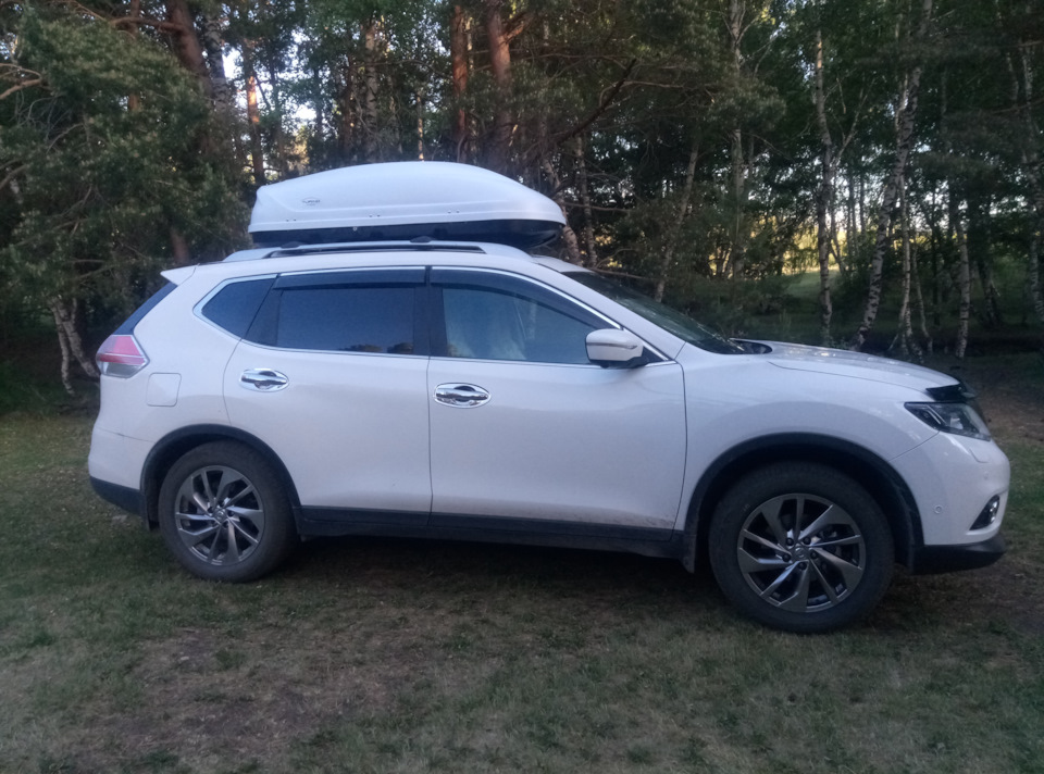 Багажник и бокс на крышу. Поездка — Nissan X-Trail III (t32), 2 л, 2017 ...