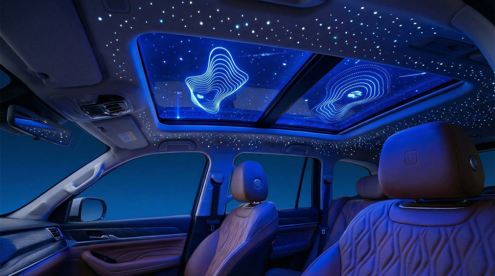 Плёнка с рисунком звёзд на панорамную крышу