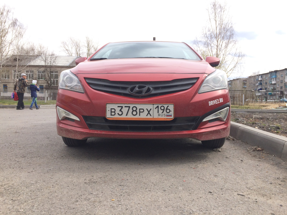 Реснички ДХО жидкая резина — Hyundai Solaris Hatchback, 1,6 л, 2015 ...