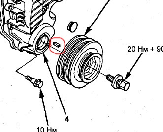 Хонда цивик какая резьба на шкиве коленвала