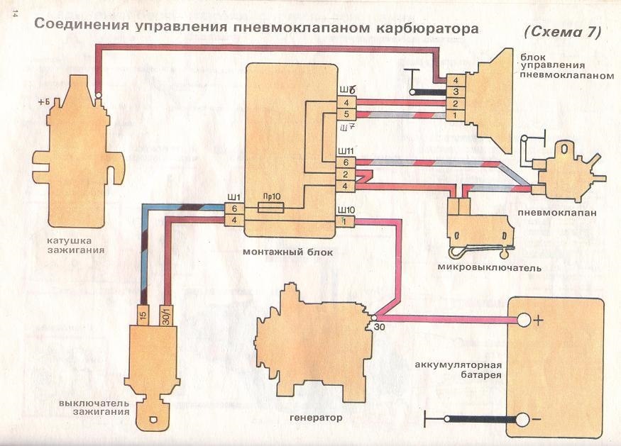 Схема зажигания 2107 карбюратор