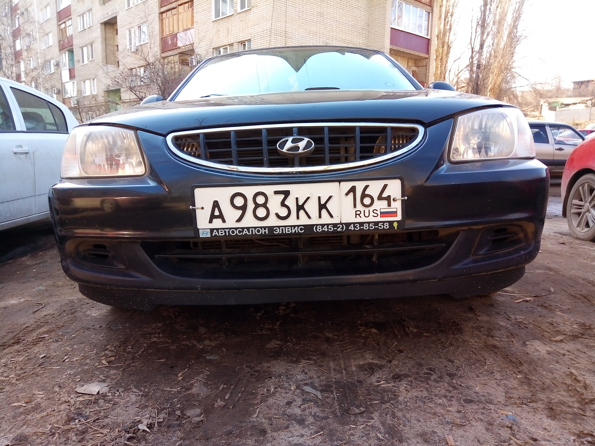 Установка губы — Hyundai Accent (2G), 1,5 л, 2007 года | стайлинг | DRIVE2