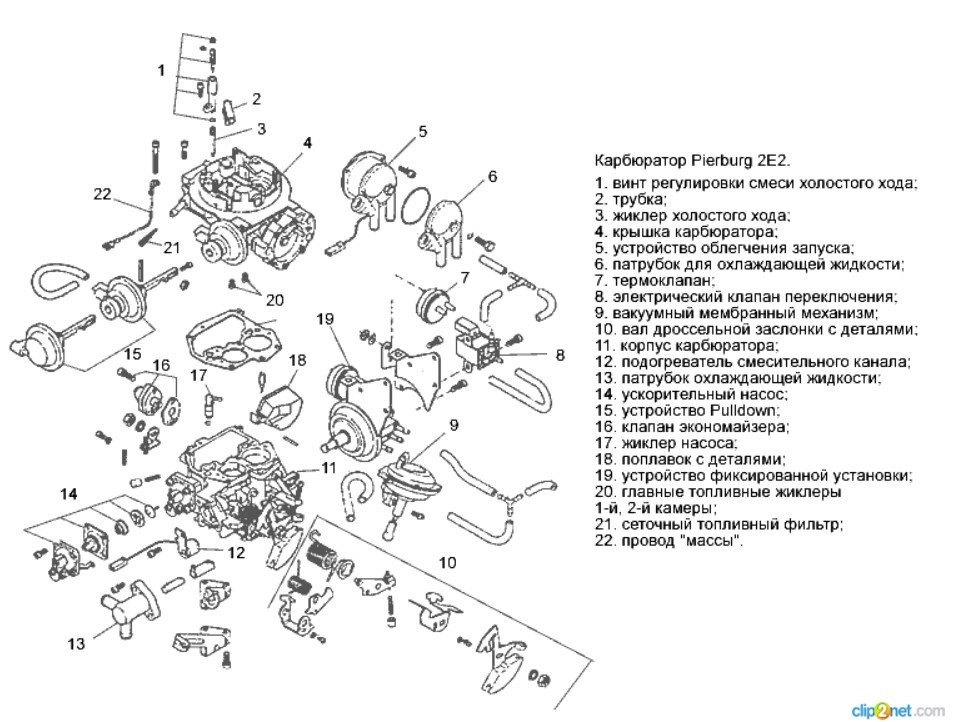Схема подключения карбюратор pierburg 2e2