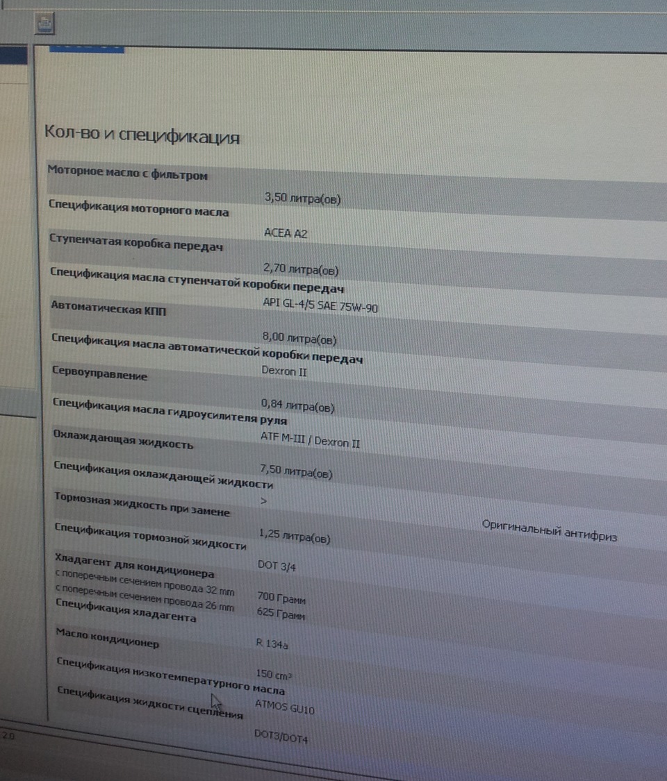 Объемы жидкостей (для справки) — Mazda 626 V (GF), 2 л, 1998 года