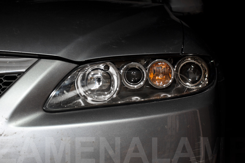MAZDA 6 замена штатных линз на биксеноновые 3.0 дюйма — ZAMENALAMP на ...