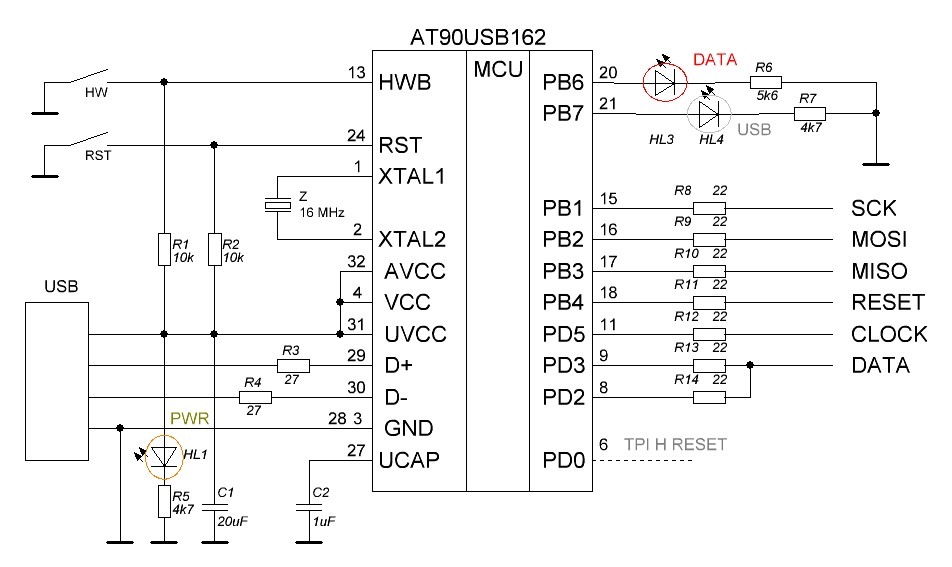 Схема программатор usbasp