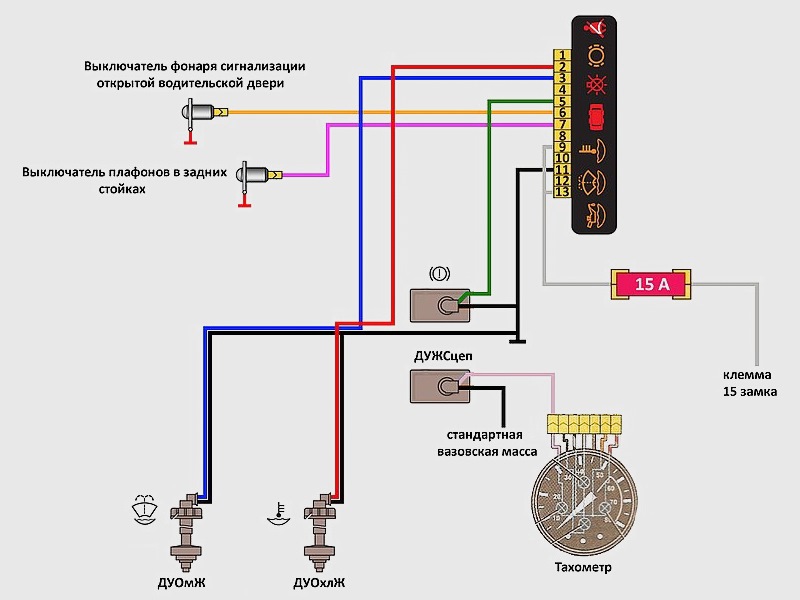 Приборные панели ВАЗ. Схемы подключения