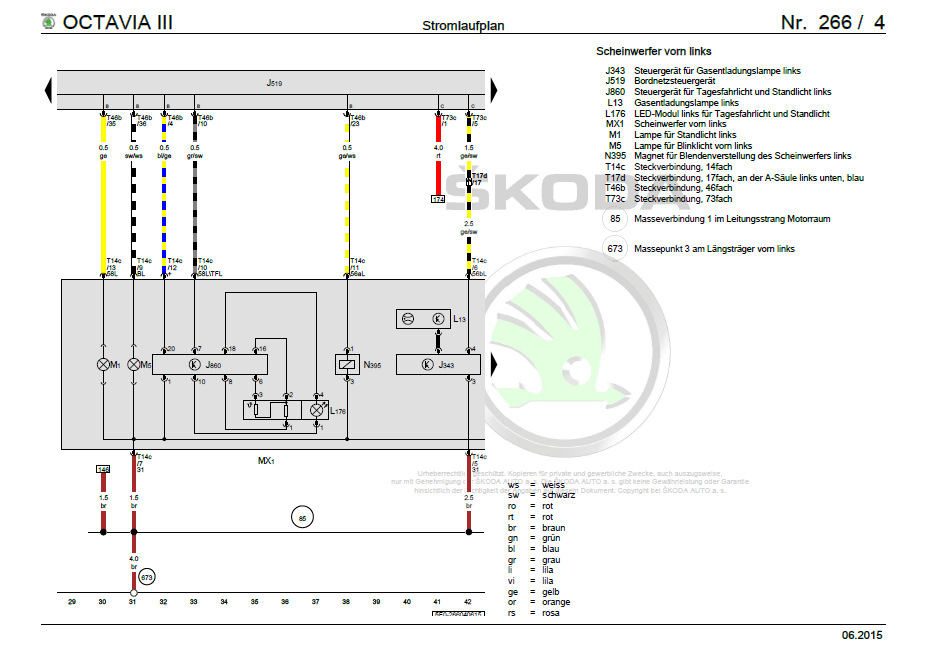 Левая фара — Skoda Octavia A7 Mk3