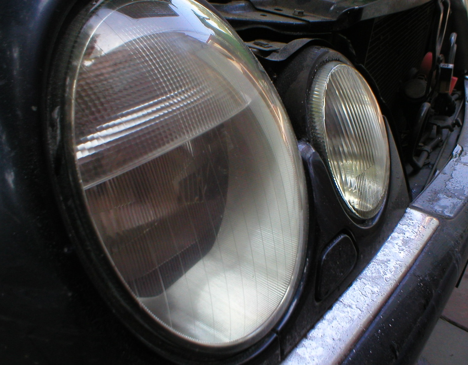 Полировка фар — Mercedes-Benz E-class (W210), 2,4 л., 1998 года ...