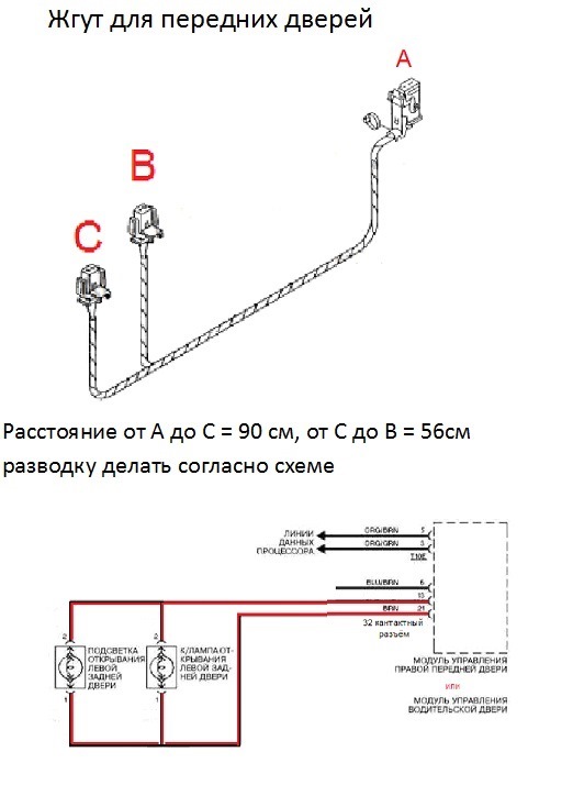 Схема подключения подсветки ног