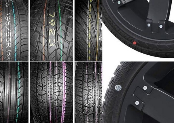 Что за цветные полоски и кружки на шинах? — DRIVE2