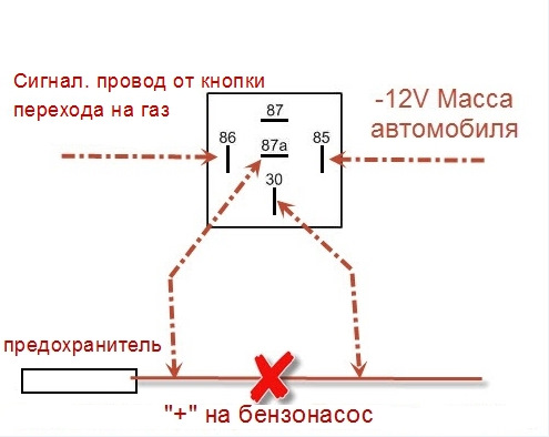 Схема подключения дополнительного топливного насоса