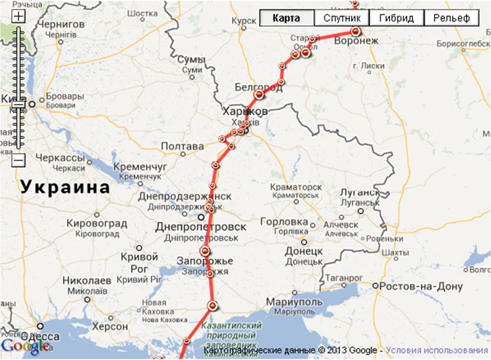 Курск граница с украиной расстояние по прямой