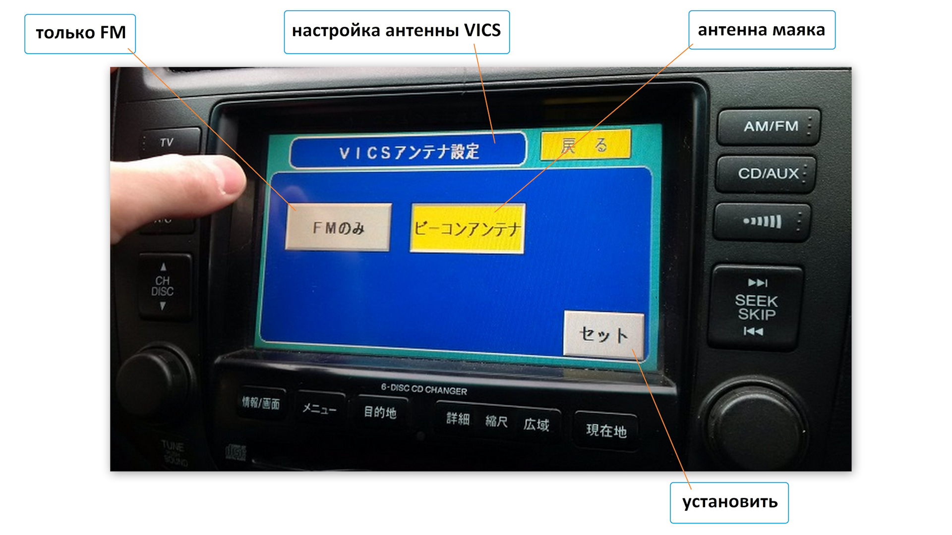 Перевести магнитолу с японского на русский на машине