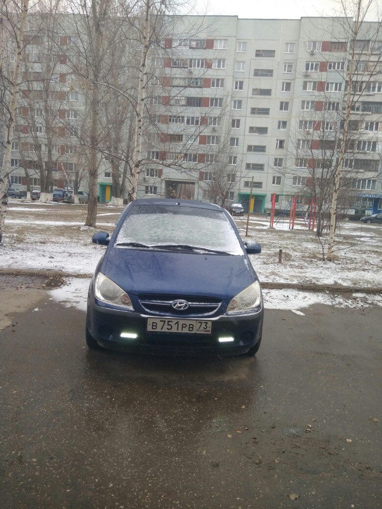 Установка ДХО, полировка фар, новый майфун — Hyundai Getz, 1,4 л, 2007 ...