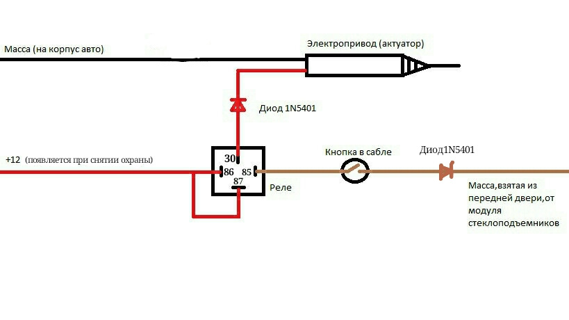 Схема подключения актуатора в инкубаторе