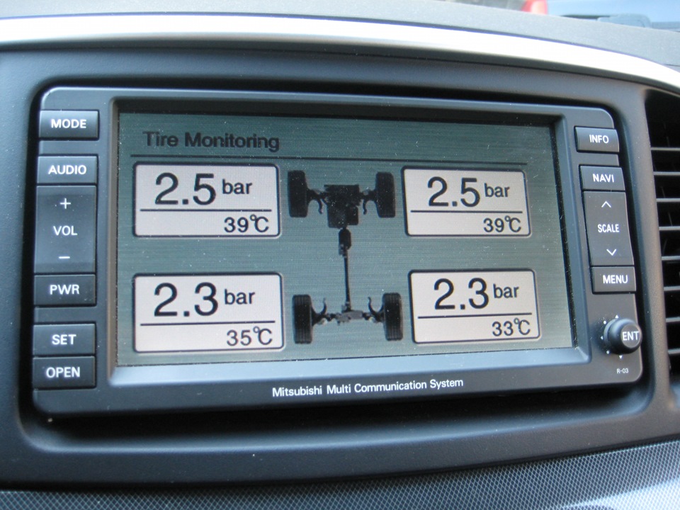 Tire monitor. Мониторинг давления и температуры. 2008 Time Pressure monitoring.