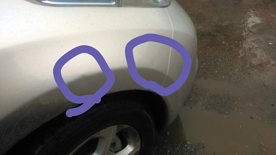 Правка 2 вмятин на переднем правом крыле без покраски — Nissan Leaf (1G ...