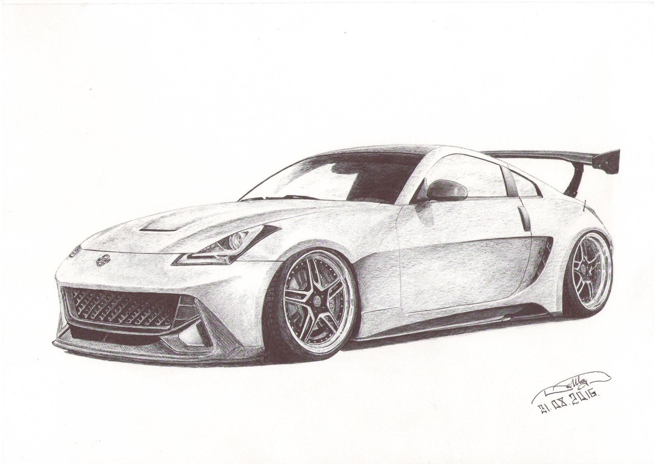 Рисунок машины карандашом. Nissan 350z draw. Ниссан 350z рисунок. Рисунок автомобиля карандашом. Картины машин карандашом.