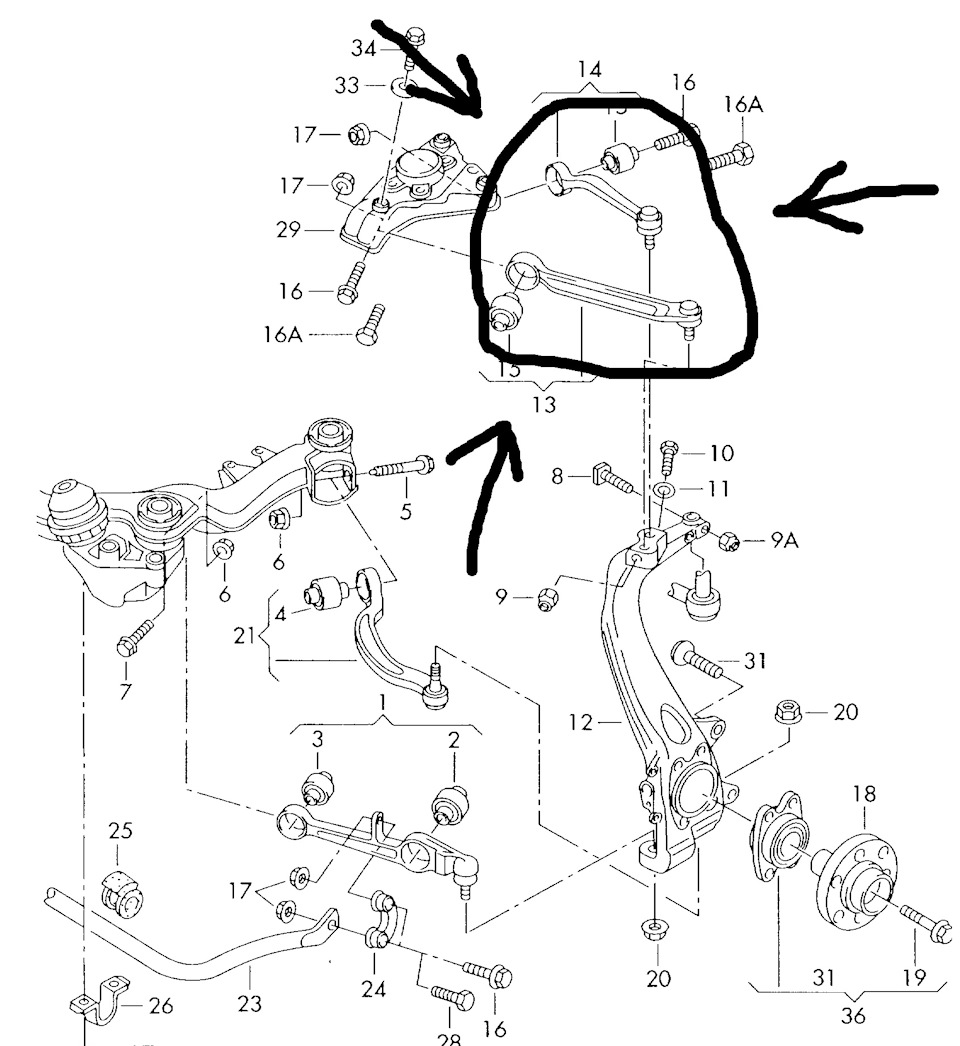 Вопрос по рычагам — Audi A4 (B7), 2 л, 2005 года запчасти DRIVE2