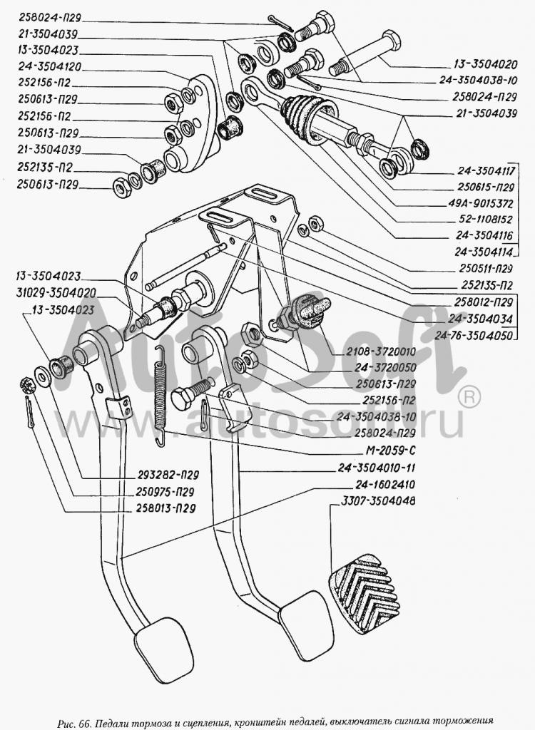Переборка педального узла — ГАЗ 3102, 3,4 л, 1989 года | своими руками ...