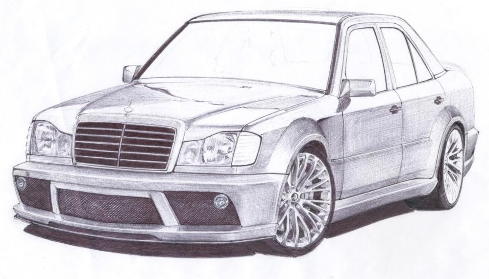 Мерседес w124 рисунок