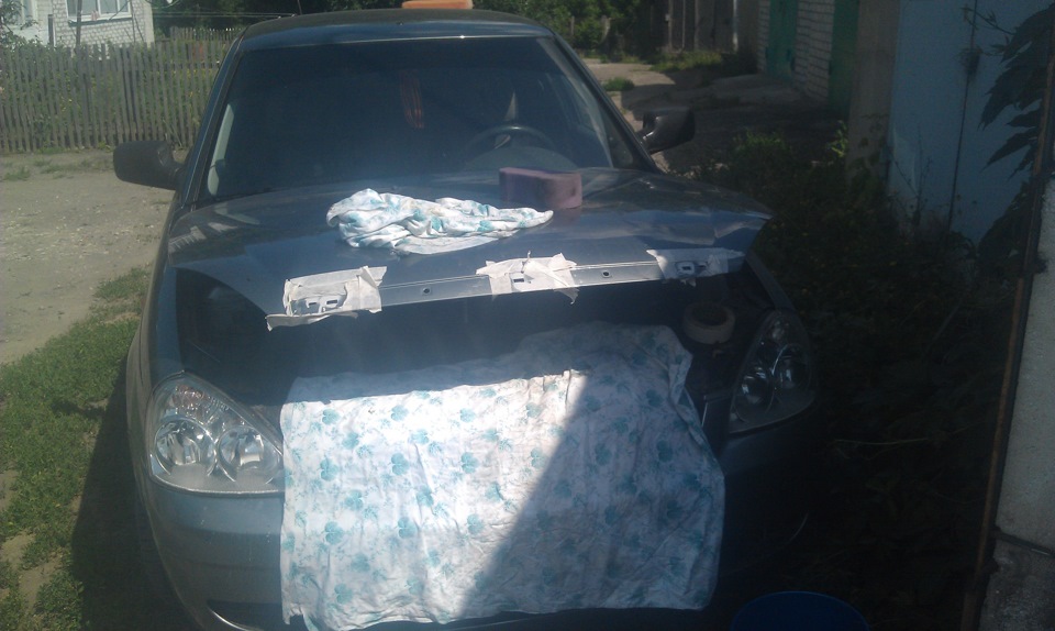 установка саблей в цвет — Lada Приора седан, 1,6 л, 2010 года ...