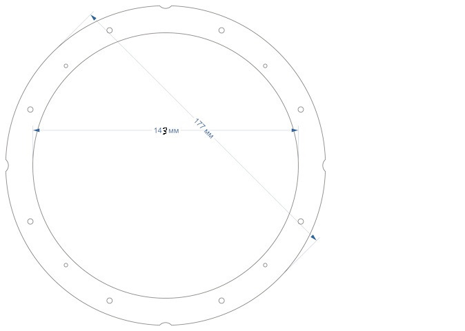 Размер проставочных колец под 16 динамики чертеж