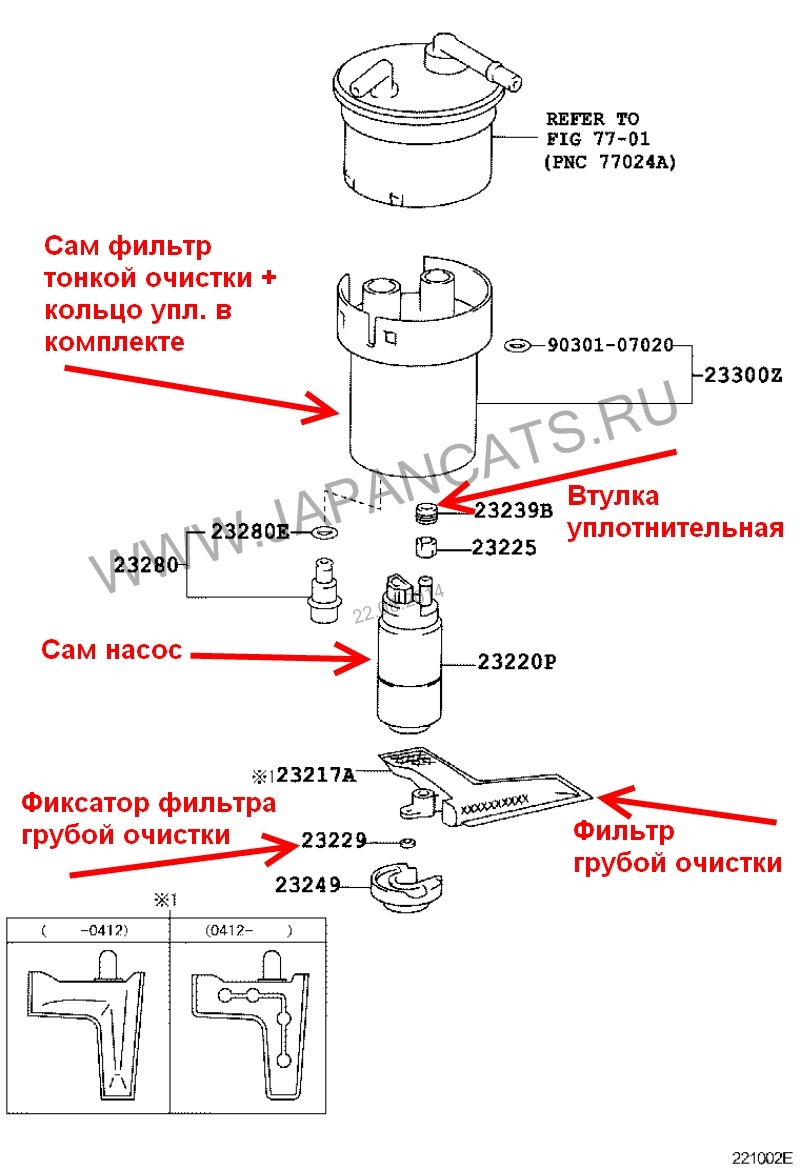 Фильтр тонкой очистки топлива тойота карина