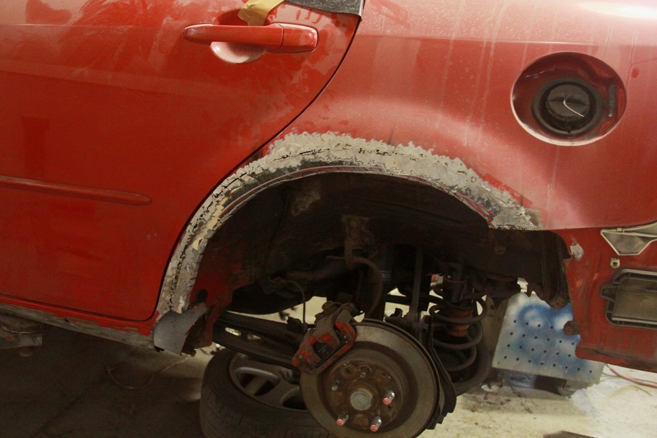 Ремонт задних крыльев MAZDA 6 — Mazda 6 (1G) GG, 2 л, 2004 года ...