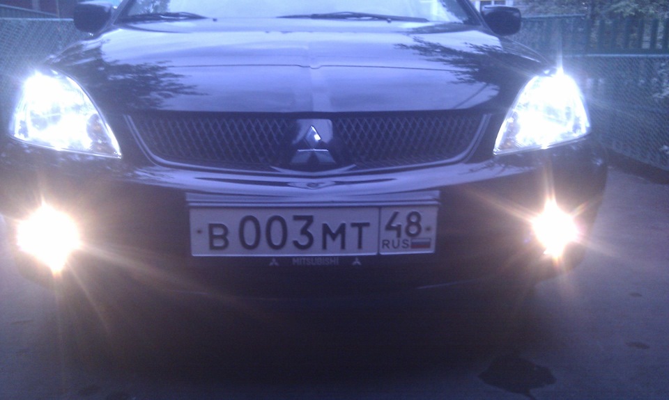 Установка противотуманных фар — Mitsubishi Lancer IX, 1,6 л, 2009 года ...