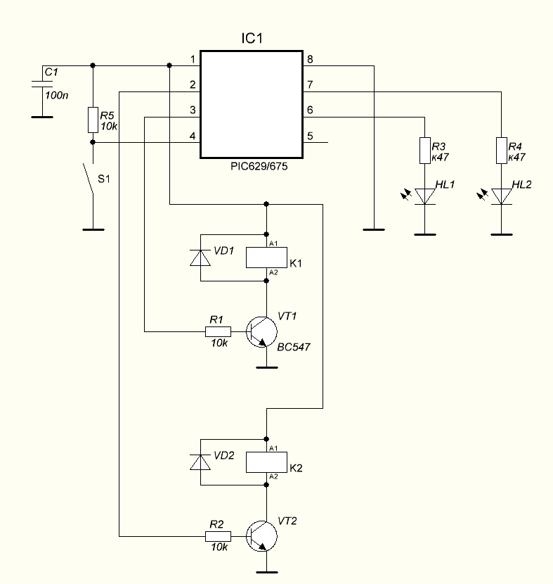 Схема подключения attiny85