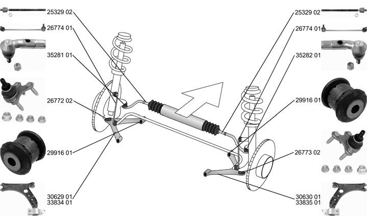 Схема передней подвески шкода октавия тур