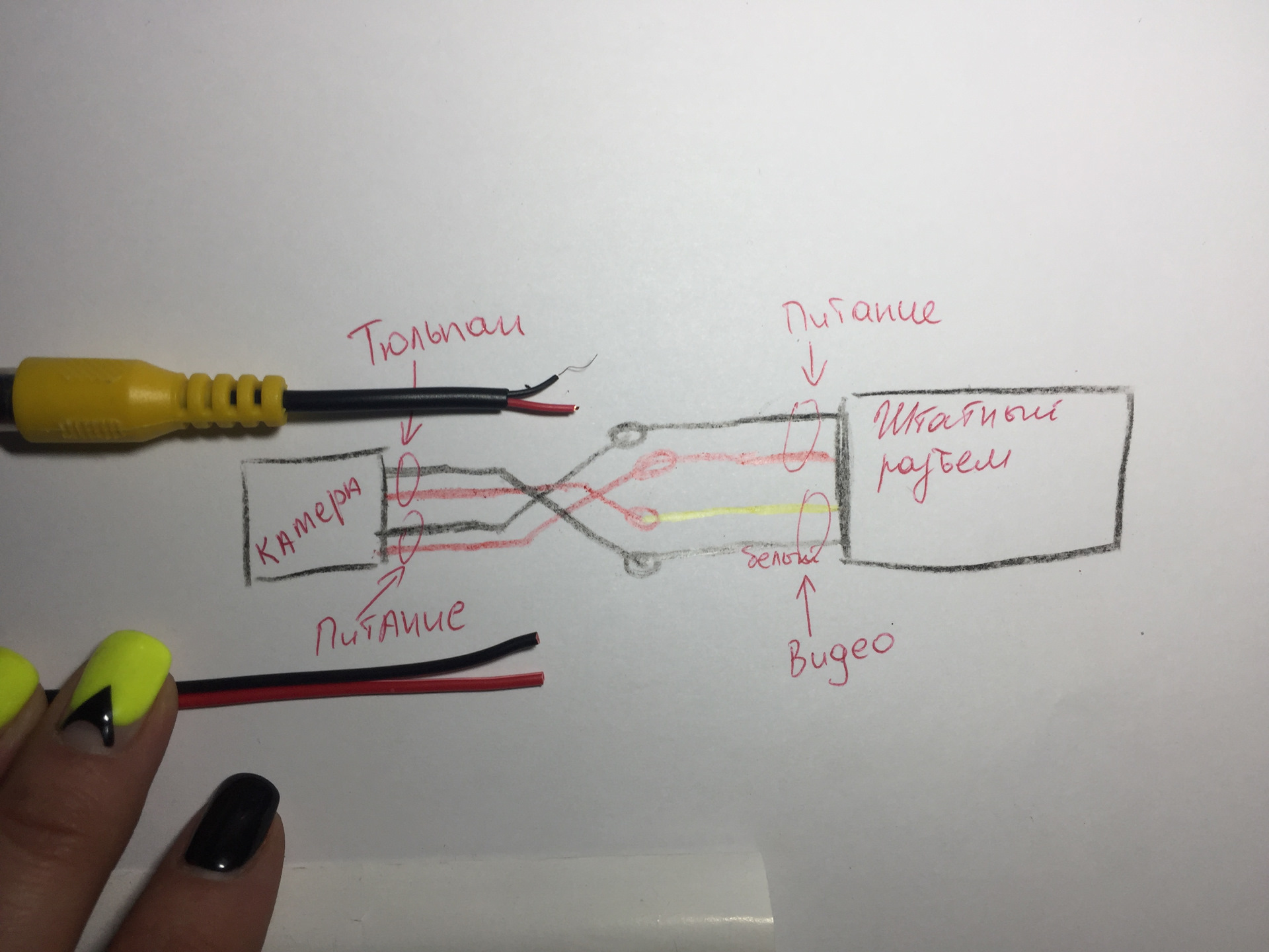 распиновка задней камеры видеорегистратора 4 провода