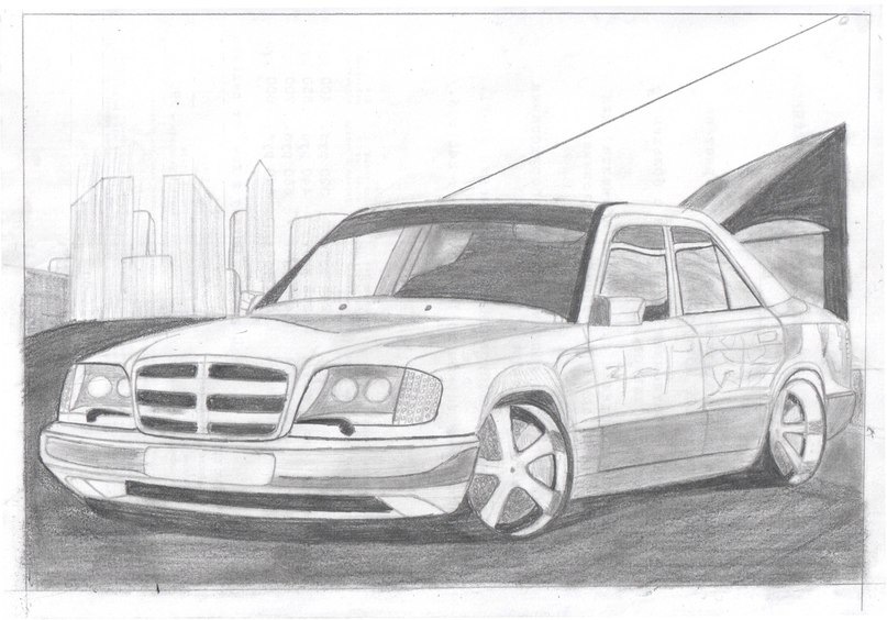 Мерседес w124 рисунок