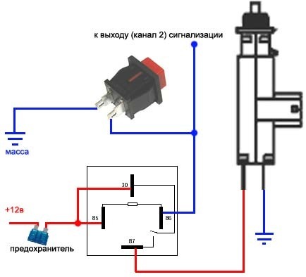 Кнопка с подсветкой 12в для авто схема подключения