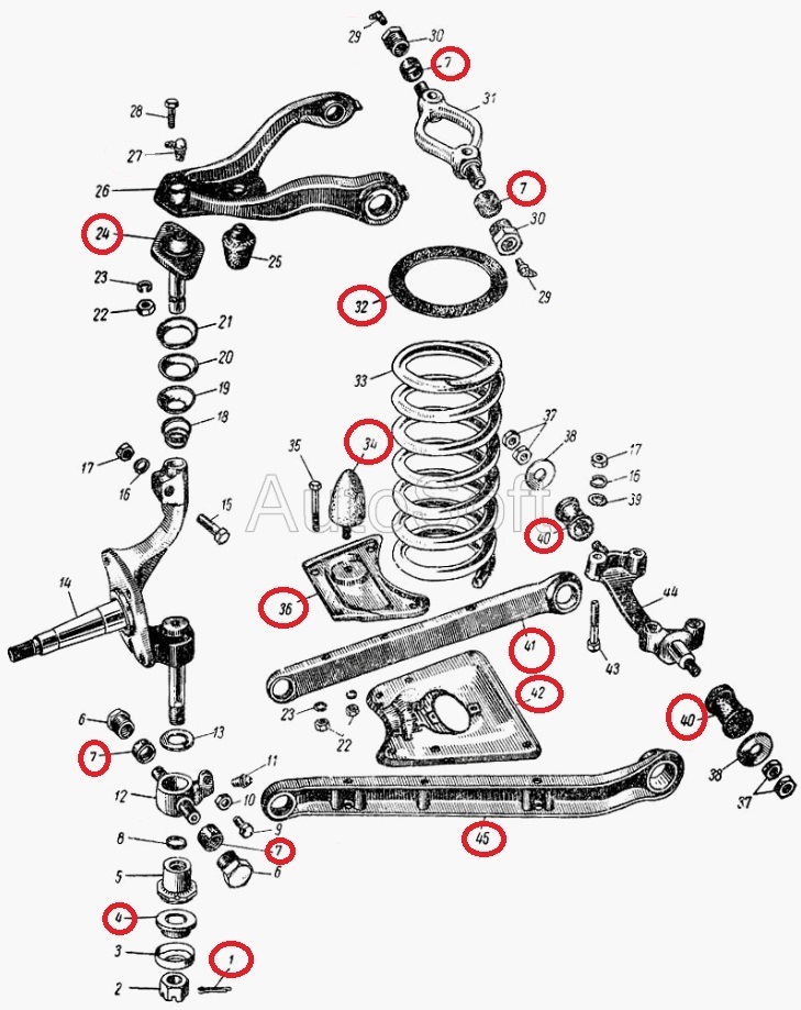 Передняя подвеска москвич 2141 схема