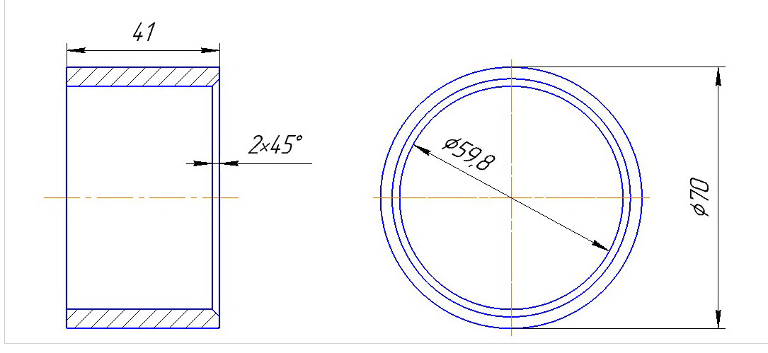 Втулка разрезная чертеж